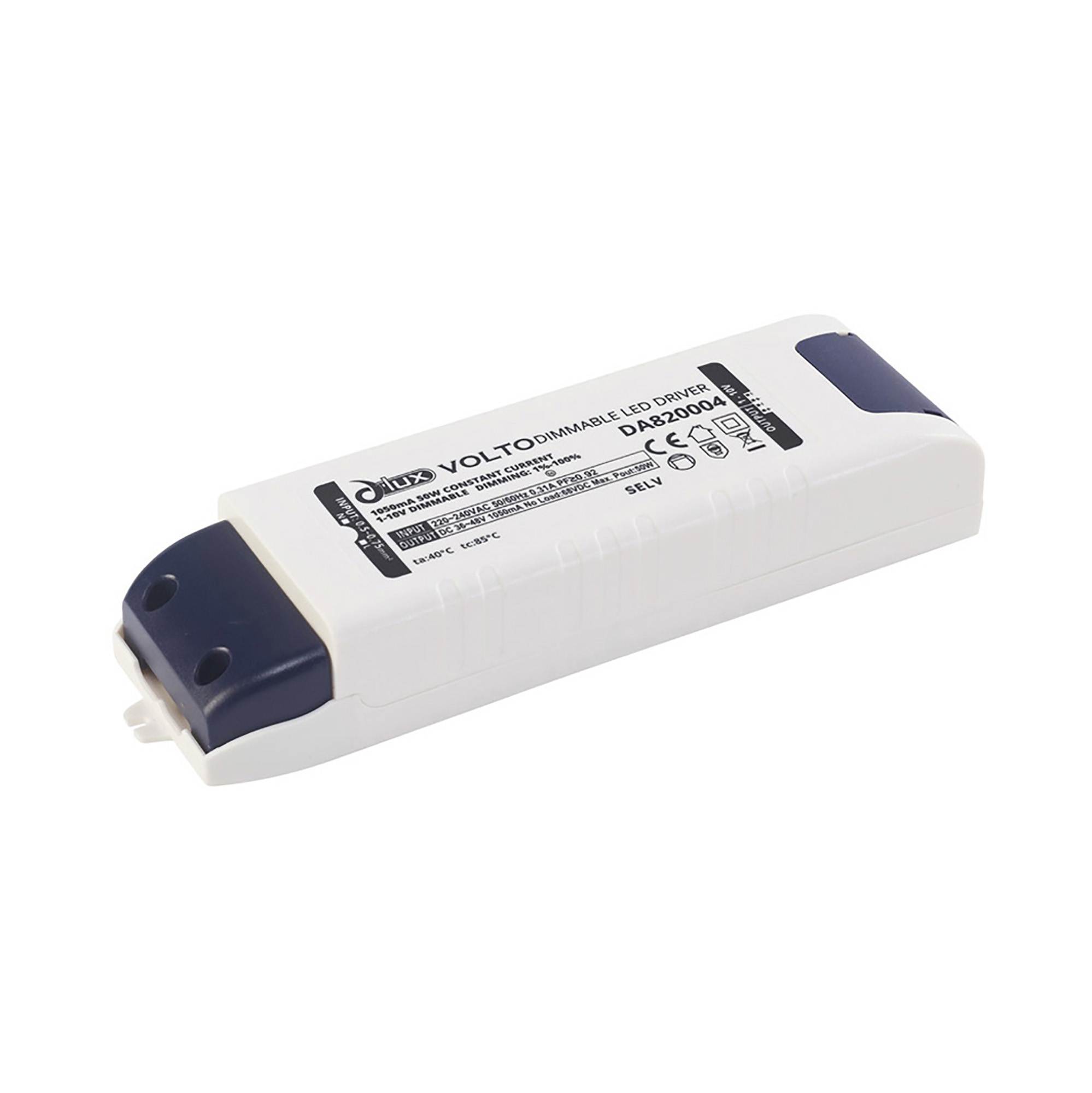 DA820004  Volto, 50W Constant Current 1050mA 1-10V Dimmable LED Driver 36-48V